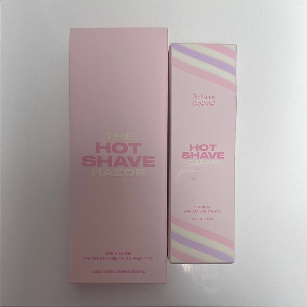 Pink Hot Shave Razor and Cream Set